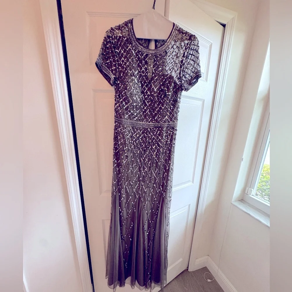 Adrianna Papell Cap Sleeve Evening Gown - Picture 3 of 4